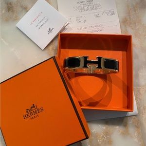 Hermes Clic H bracelet Black/Rose Gold